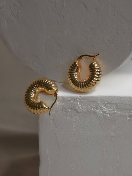 Chunky Chained Statement Gold Huggies