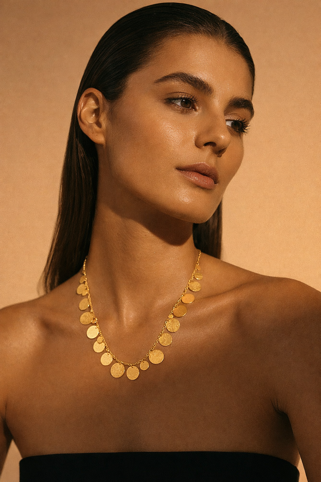 Suraj Crushed Metal Gold Necklace