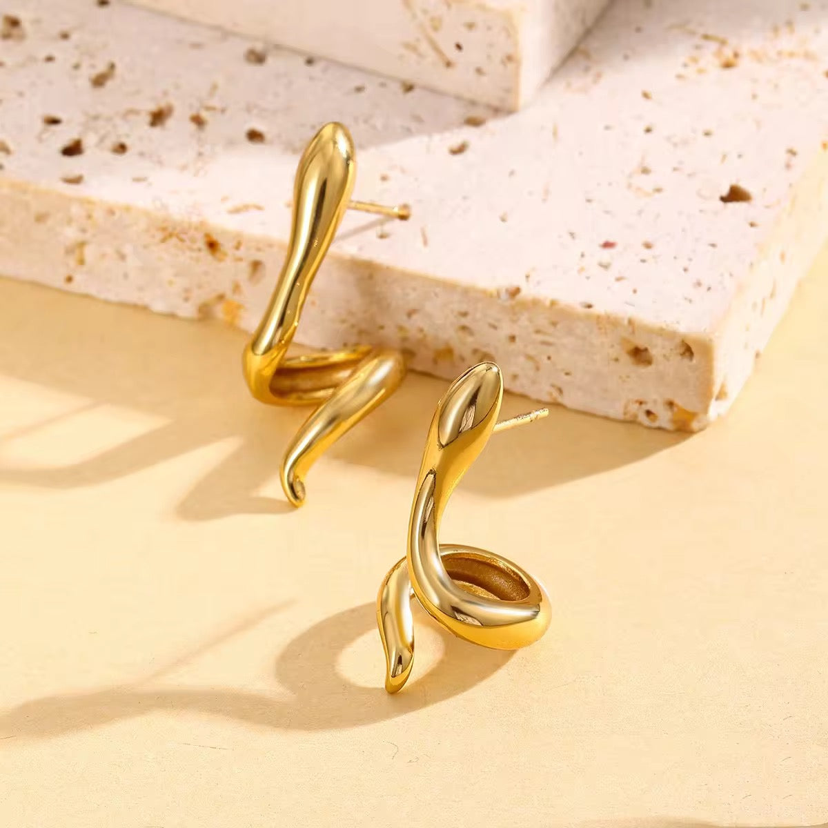 Snake Gold Earrings