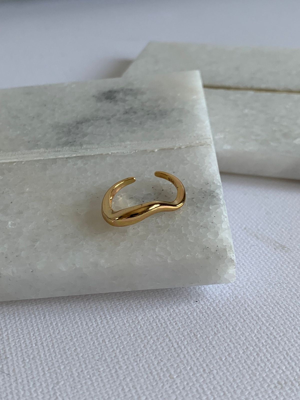 Abstract Adjustable Gold Ring - 18K Gold Plated | Stainless Steel