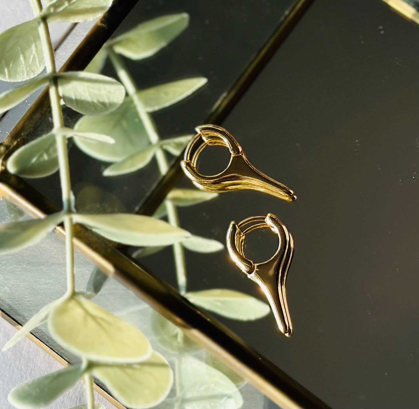 Pointed Gold Piercing Earrings