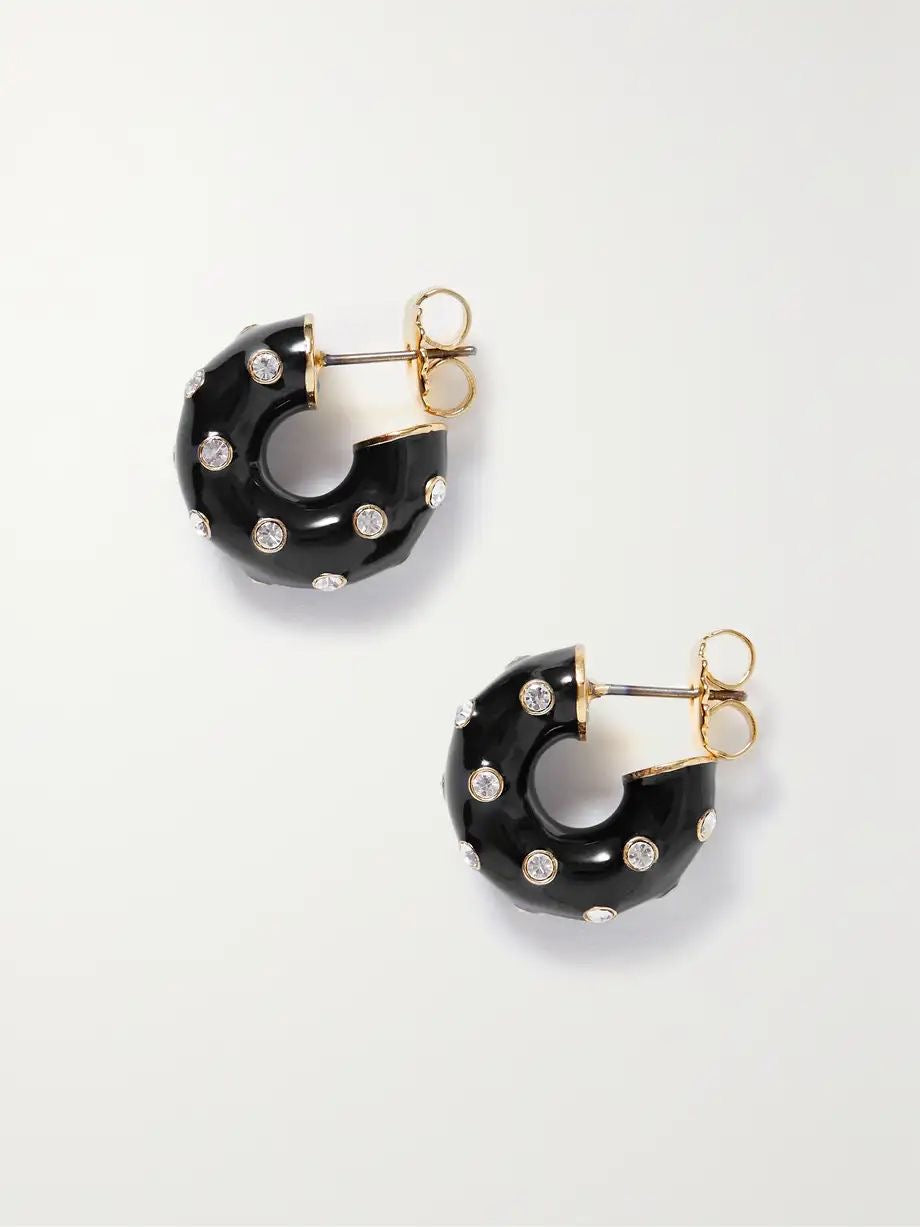 Black Polka Hoops