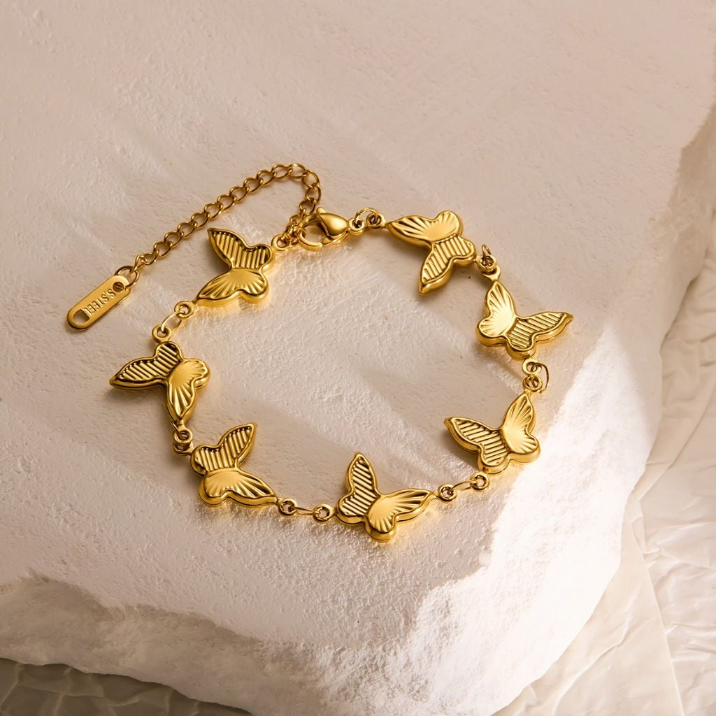 Dainty Butterfly Gold Bracelet