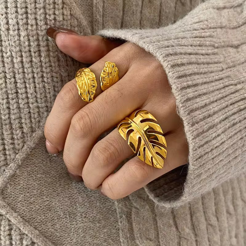 Statement Leaf Gold Ring