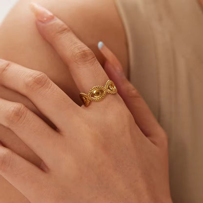 Geometrical Eye Gold Ring