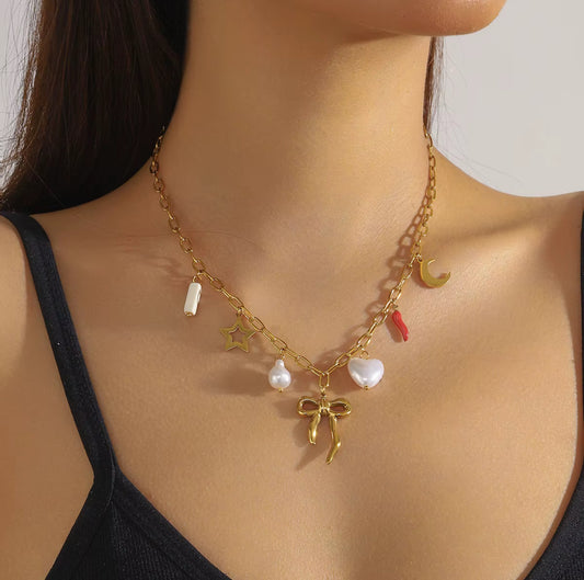 Big Bow Chilli Charm Necklace