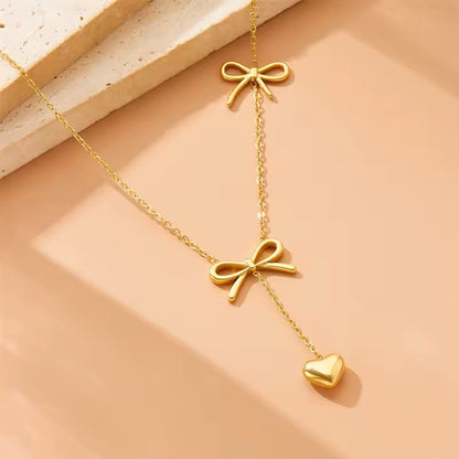 Cute Bow Lariat Necklace