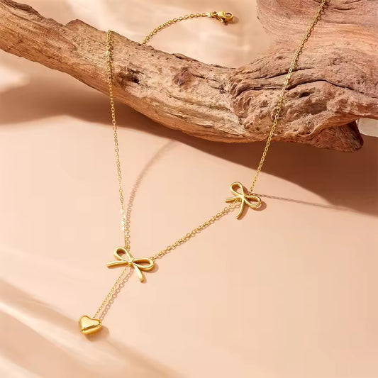Cute Bow Lariat Necklace